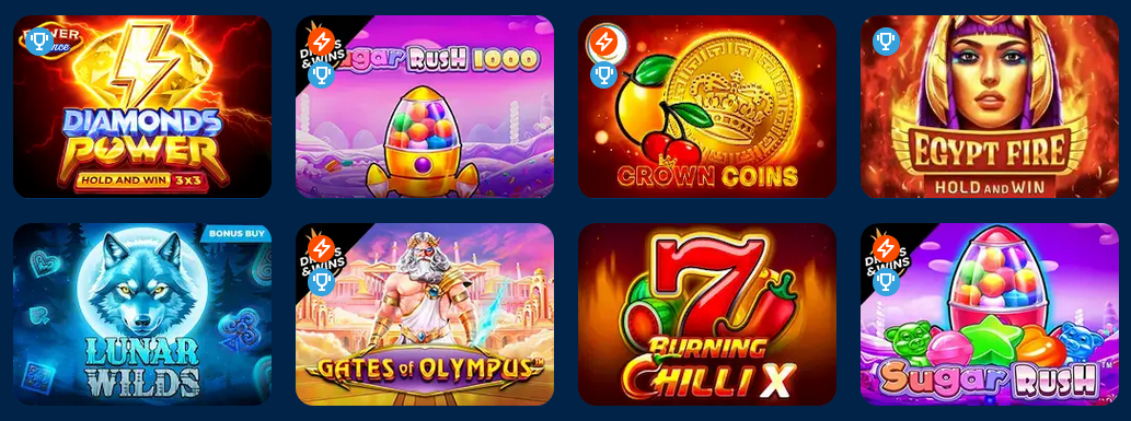 Screenshot van de Mostbet casino spellenlobby met verschillende slotmachines en live casino titels